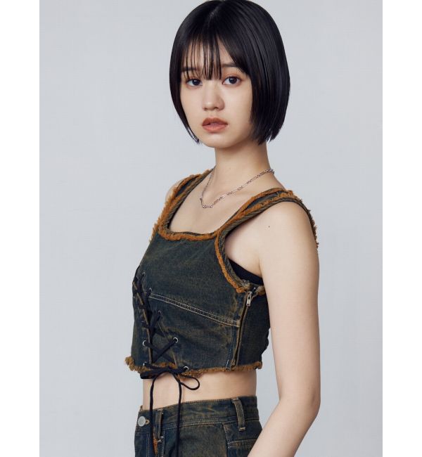 EMODA「カーブレースアップデニムビスチェ」|タンクトップ|