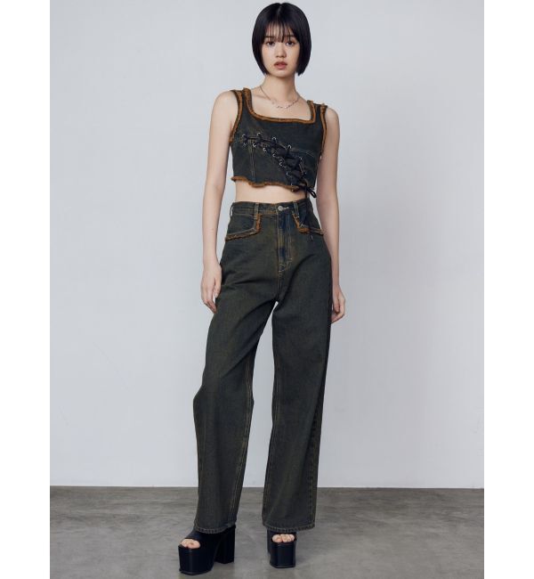 EMODA「カーブレースアップデニムビスチェ」|タンクトップ|