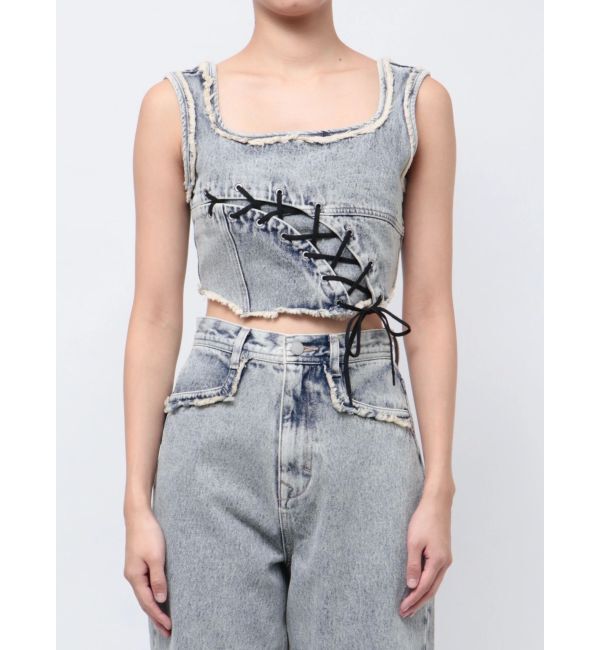 EMODA「カーブレースアップデニムビスチェ」|タンクトップ|