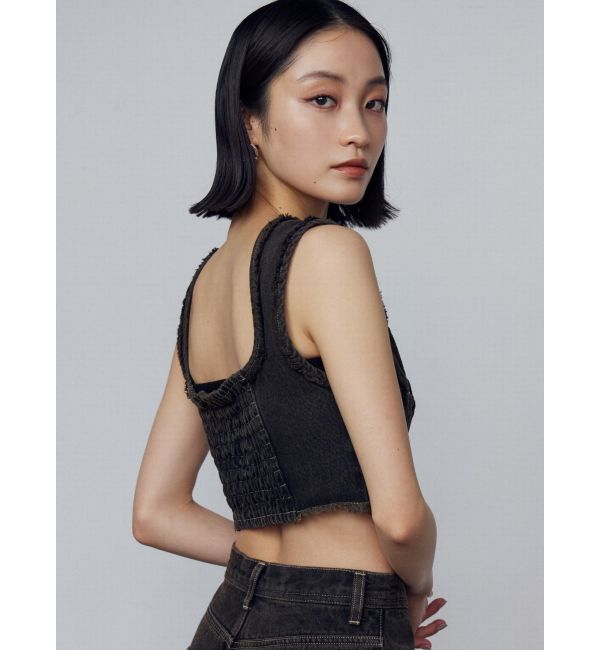 EMODA「カーブレースアップデニムビスチェ」|タンクトップ|