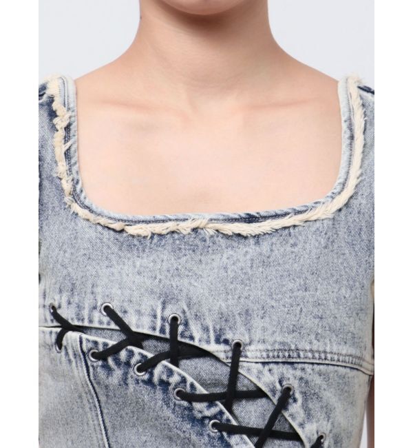 EMODA「カーブレースアップデニムビスチェ」|タンクトップ|