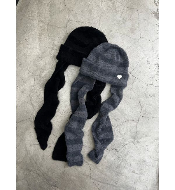 EMODA「ストライプシャギー2WAYビーニー」|ニット帽|