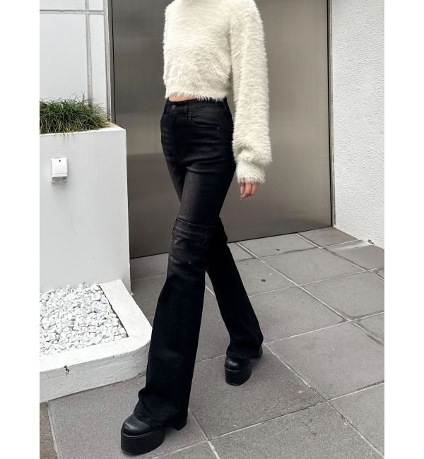 EMODA「ハイカバーフレアパギンス」|デニム|