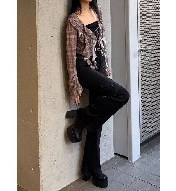 EMODA「ハイカバーフレアパギンス」|デニム|