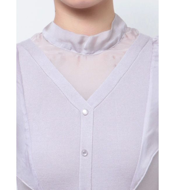 MERCURYDUO「2WAYオーガンジードッキングラッフルニットワンピース」|ワンピース|