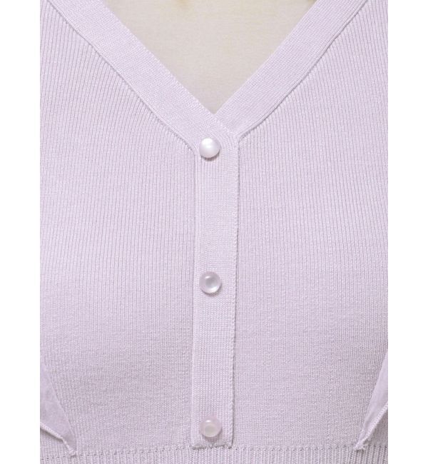 MERCURYDUO「2WAYオーガンジードッキングラッフルニットワンピース」|ワンピース|