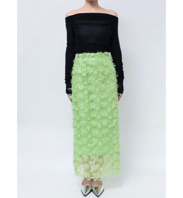 MERCURYDUO「【OUNNOUN】モチーフレースチュールタイトスカート」|スカート|