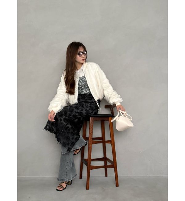 MERCURYDUO「【OUNNOUN】モチーフレースチュールタイトスカート」|スカート|