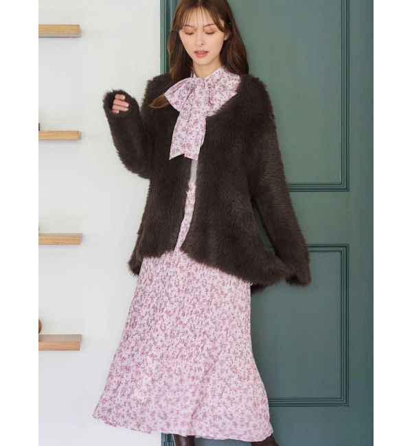 MERCURYDUO「ファーライクシャギーミドルカーディガン」|カーディガン|