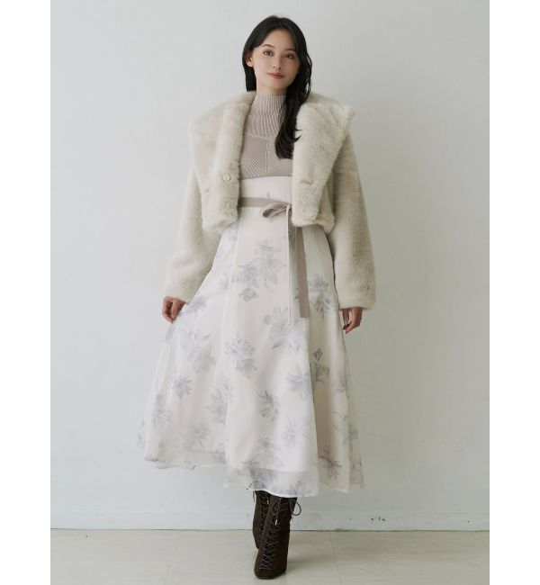 MERCURYDUO「テーラードカラーフェイクファーショートコート」|その他|