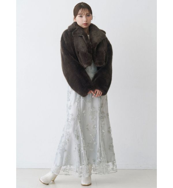 MERCURYDUO「テーラードカラーフェイクファーショートコート」|その他|