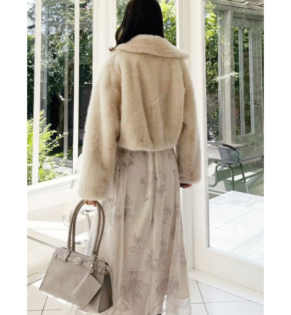 MERCURYDUO「テーラードカラーフェイクファーショートコート」|その他|