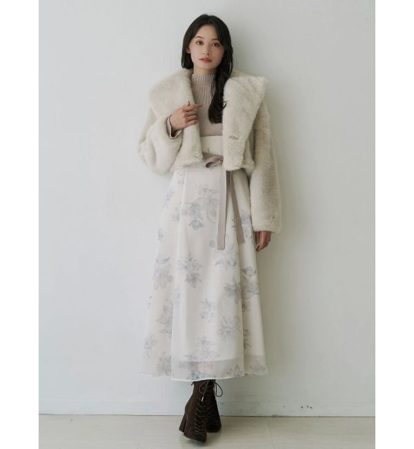 MERCURYDUO「テーラードカラーフェイクファーショートコート」|その他|