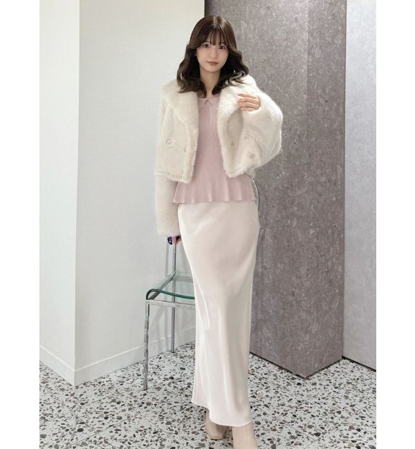 MERCURYDUO「テーラードカラーフェイクファーショートコート」|その他|