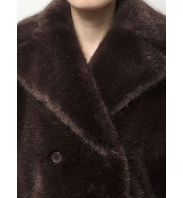 MERCURYDUO「テーラードカラーフェイクファーショートコート」|その他|