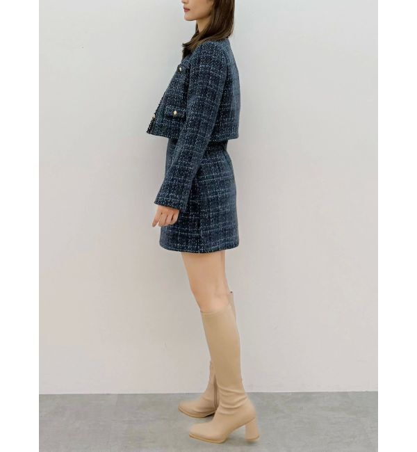 MERCURYDUO「オリジナルツイードノーカラージャケット」|ノーカラージャケット|