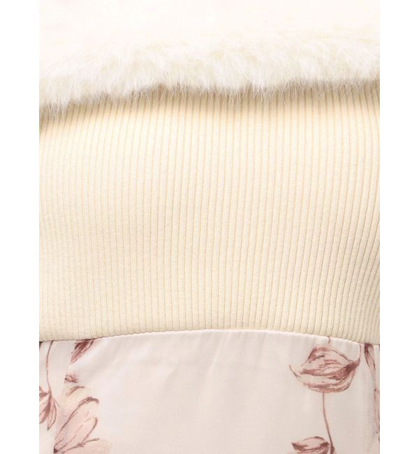 MERCURYDUO「花柄オフショルニットドッキングワンピース」|ワンピース|