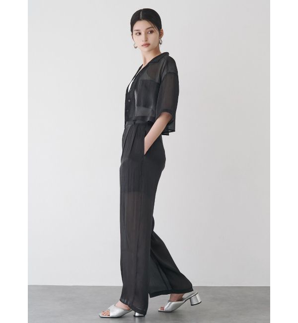 MURUA「シャイニーシアーショートシャツ」|シャツ・ブラウス|