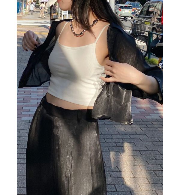 MURUA「シャイニーシアーショートシャツ」|シャツ・ブラウス|