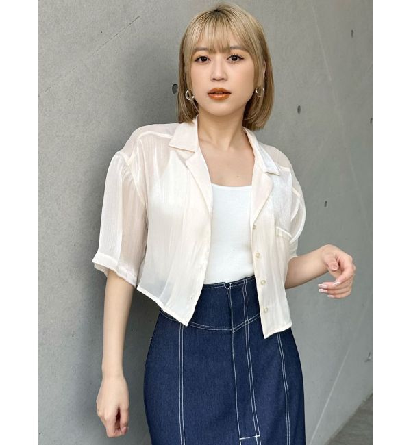 MURUA「シャイニーシアーショートシャツ」|シャツ・ブラウス|