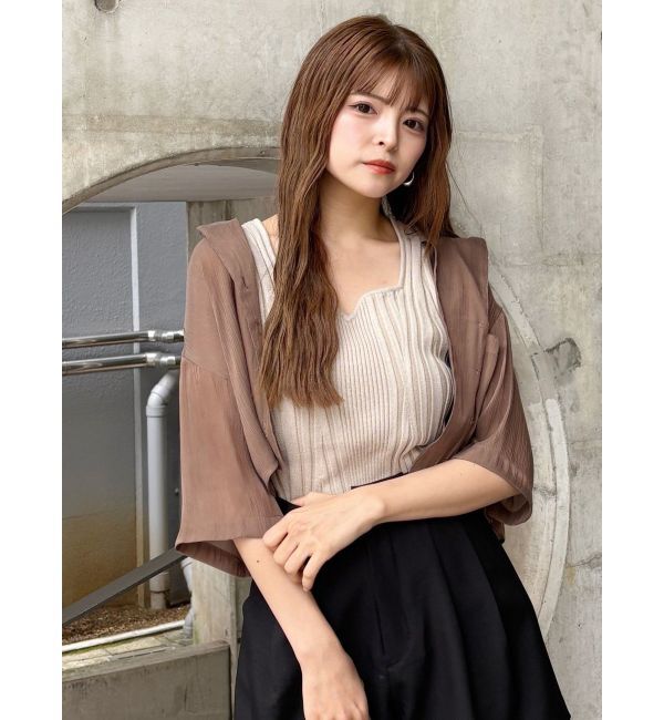 MURUA「シャイニーシアーショートシャツ」|シャツ・ブラウス|