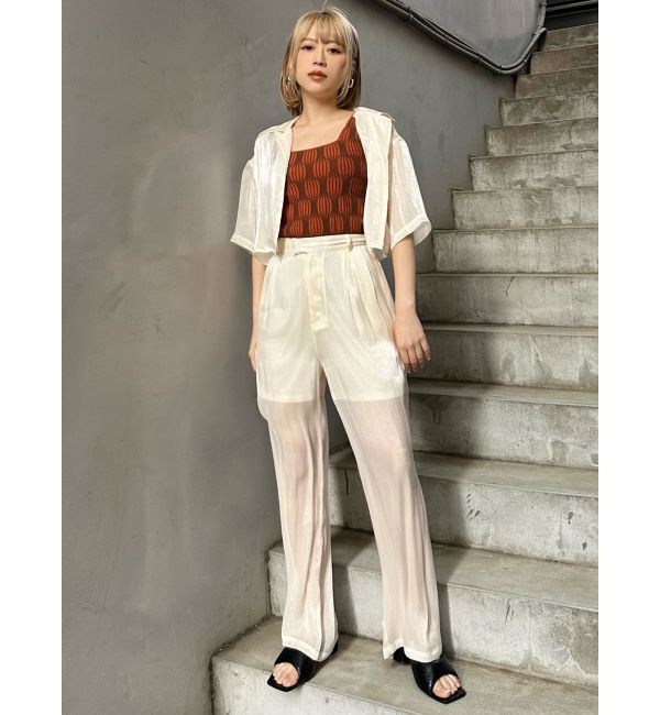 MURUA「シャイニーシアーショートシャツ」|シャツ・ブラウス|