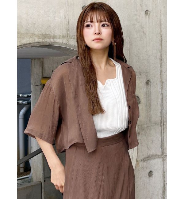 MURUA「シャイニーシアーショートシャツ」|シャツ・ブラウス|