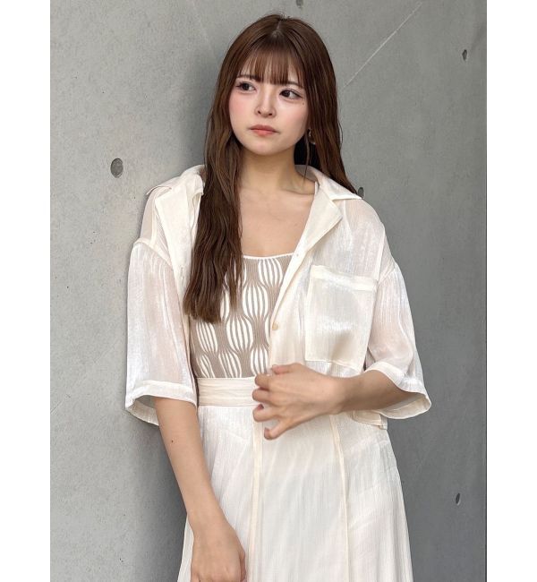 MURUA「シャイニーシアーショートシャツ」|シャツ・ブラウス|
