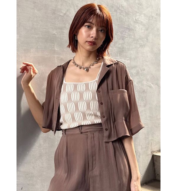 MURUA「シャイニーシアーショートシャツ」|シャツ・ブラウス|