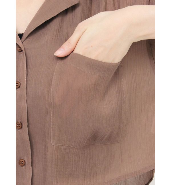 MURUA「シャイニーシアーショートシャツ」|シャツ・ブラウス|