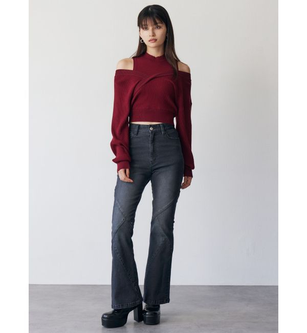 MURUA「カシュクールドッキングニット」|ニット・セーター|