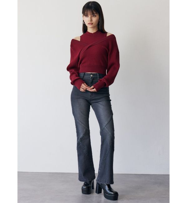 MURUA「カシュクールドッキングニット」|ニット・セーター|