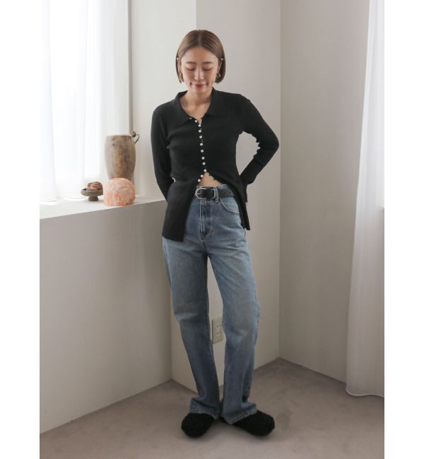 Ungrid「ボタンデザインニットカーディガン」|ニット・セーター|