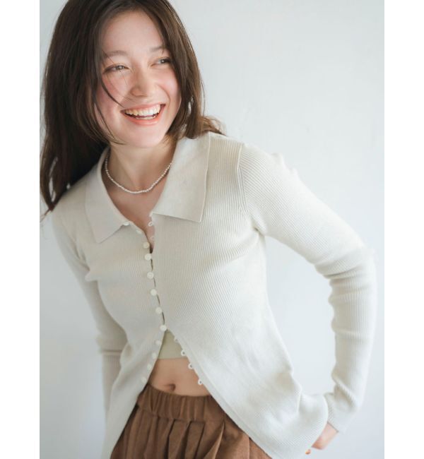 Ungrid「ボタンデザインニットカーディガン」|ニット・セーター|