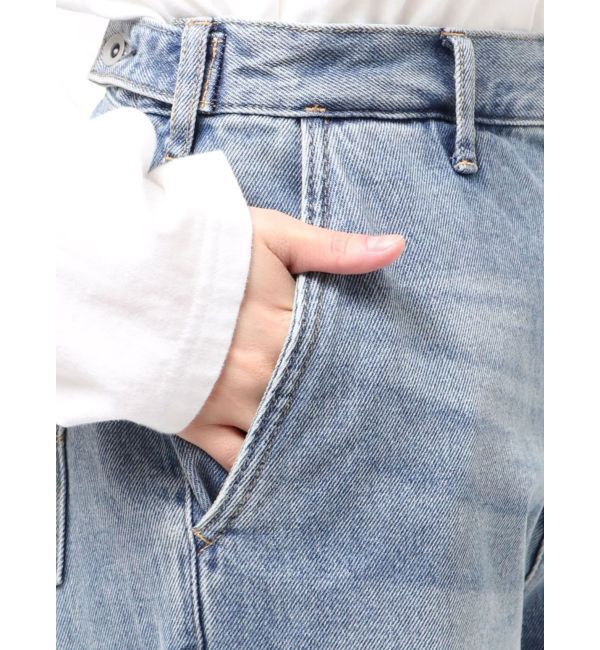 Ungrid「【WEB限定】ボタンデザインハイウエストストレートデニム」|デニム|