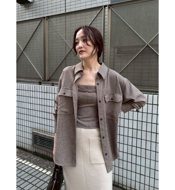 LAGUNAMOON「ツイードビッグシャツ」|シャツ・ブラウス|