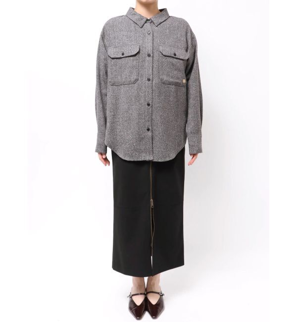 LAGUNAMOON「ツイードビッグシャツ」|シャツ・ブラウス|