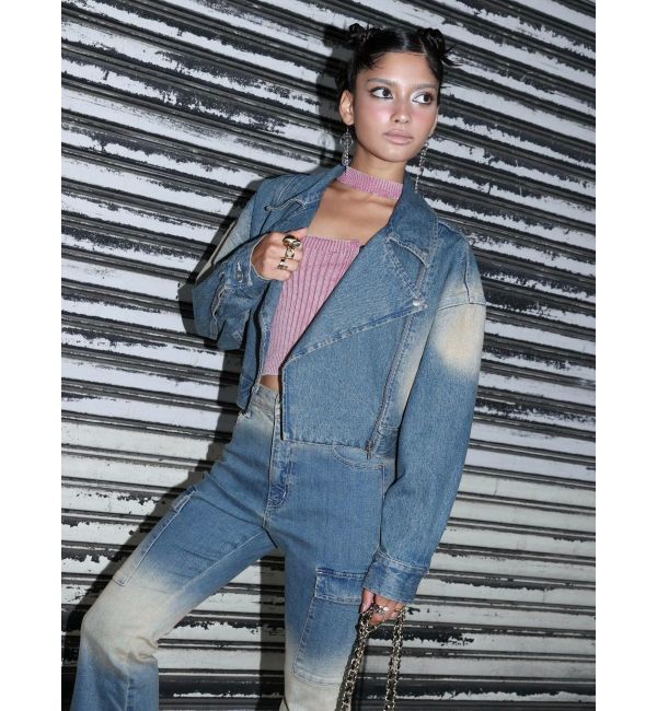 EVRIS「Eモチーフピグメントチョーカーベアニットトップス」|ニット・セーター|