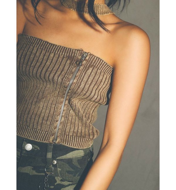 EVRIS「Eモチーフピグメントチョーカーベアニットトップス」|ニット・セーター|