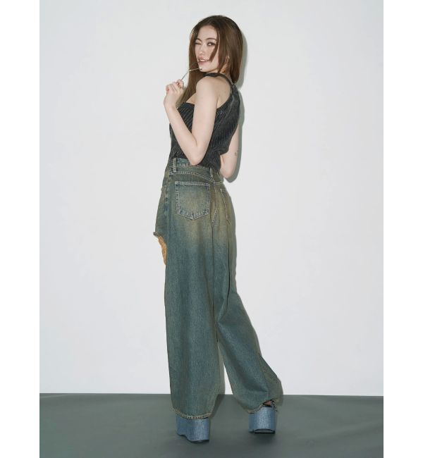 EVRIS「Eモチーフピグメントチョーカーベアニットトップス」|ニット・セーター|