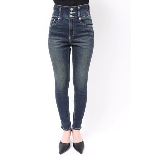 EVRIS「ワイドベルトハイウエストスキニーデニムパンツ」|デニム|