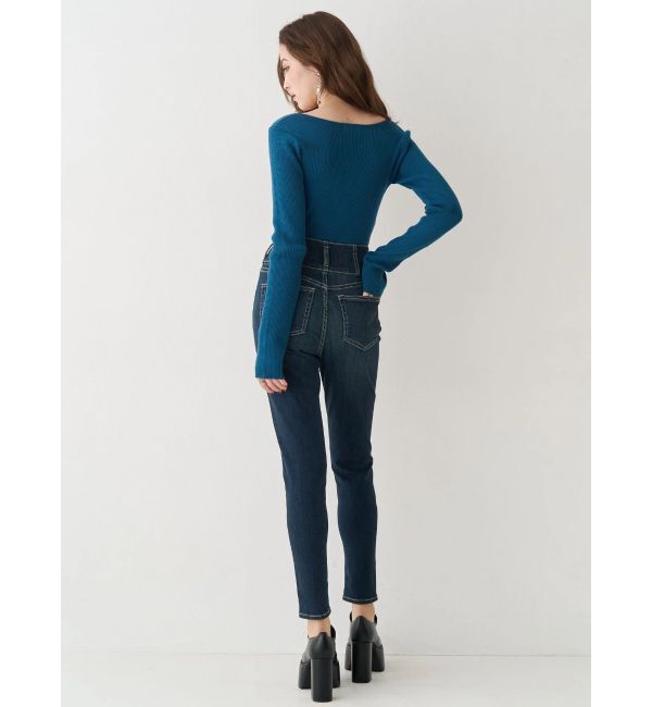 EVRIS「ワイドベルトハイウエストスキニーデニムパンツ」|デニム|