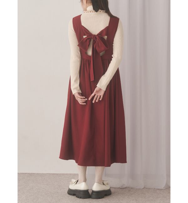 merry jenny「back ribbonワンピース」|ワンピース|レッド