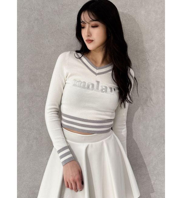 GYDA「molar Vネックニットトップス」|ニット・セーター|