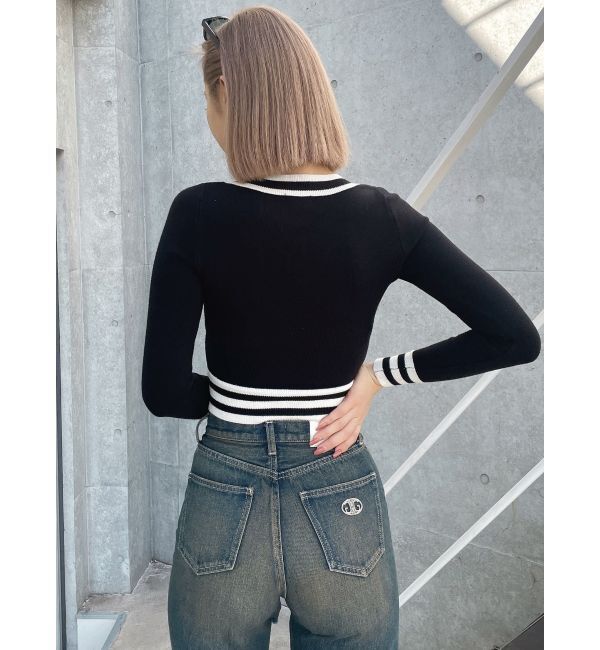 GYDA「molar Vネックニットトップス」|ニット・セーター|