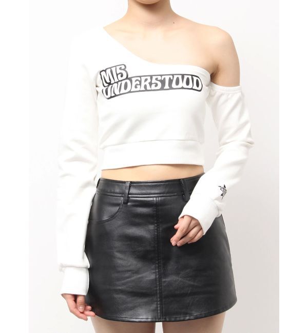GYDA「MIS UNDERSTOODワンショルショートトップス」|Tシャツ・カットソー|オフホワイト