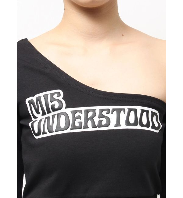 GYDA「MIS UNDERSTOODワンショルショートトップス」|Tシャツ・カットソー|