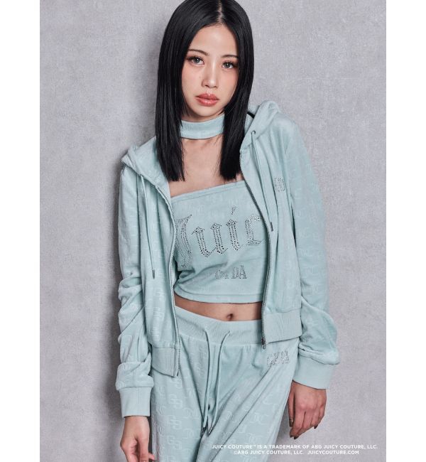 GYDA「GYDA&times;Juicy Couture GG JC Emboss Big Bling Velour Hoodie」|パーカー|