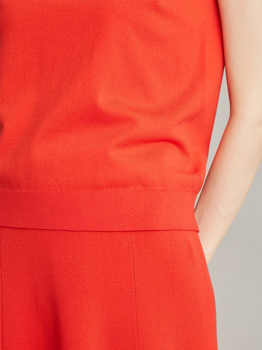 Mila Owen「【UVカット】【WEB限定カラー】金釦ノースリポロニットスカートSET UP」|ワンピース|