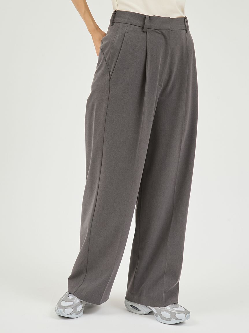 emmi atelier「【セットアップ対応】ワイドレッグタックパンツ」|チノ|